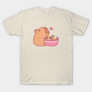 Cute Capybara Eating Ramen T-Shirt